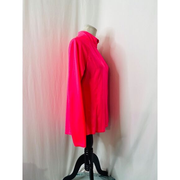 Danskin Women's Shirt Pink Half Zip Long Sleeve High Neck Athletic Size Large - Picture 5 of 7